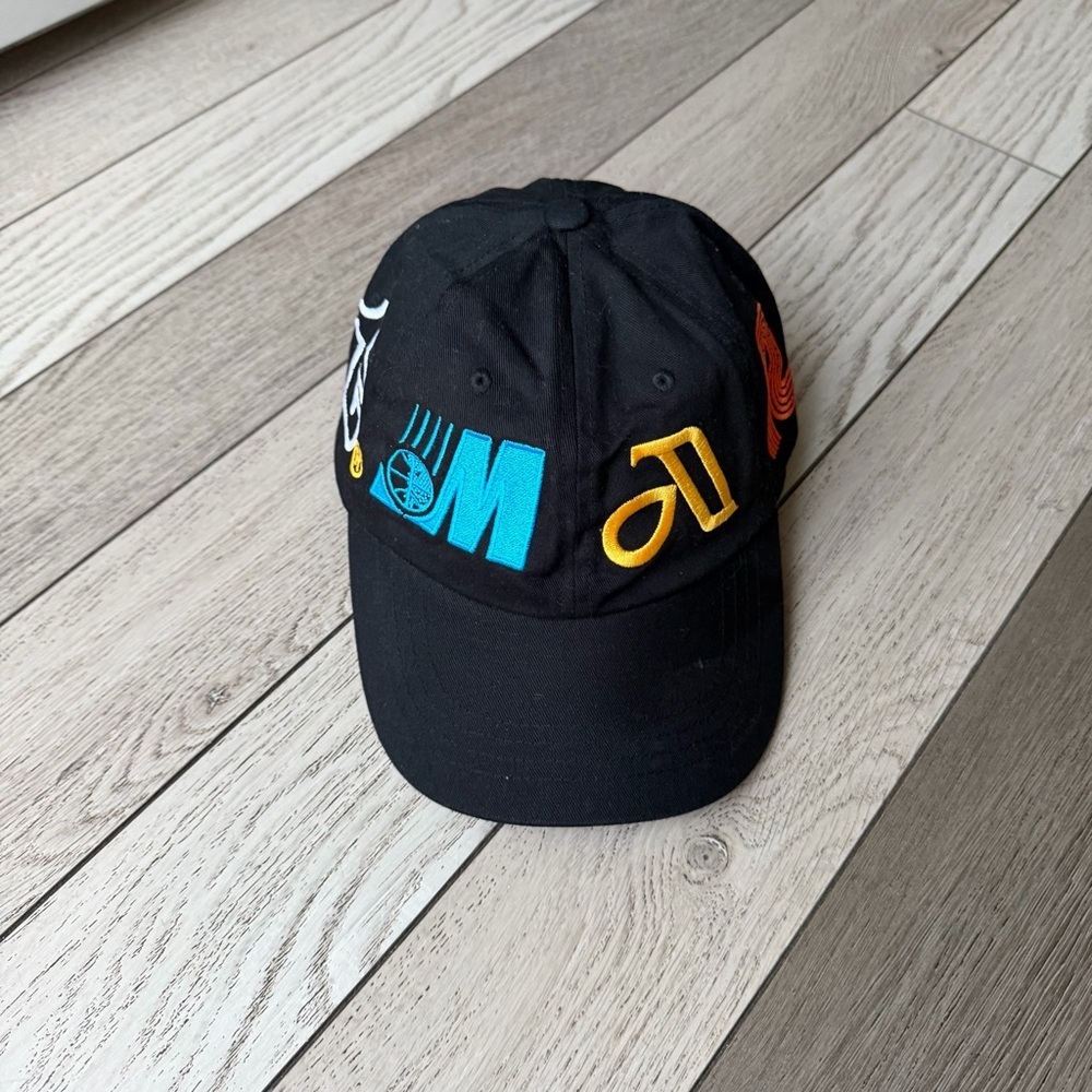 Market Black Embroidered Colors Logo Cap - One Size
